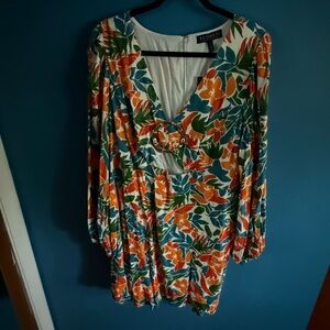 Colorful Floral Dress with cutout!